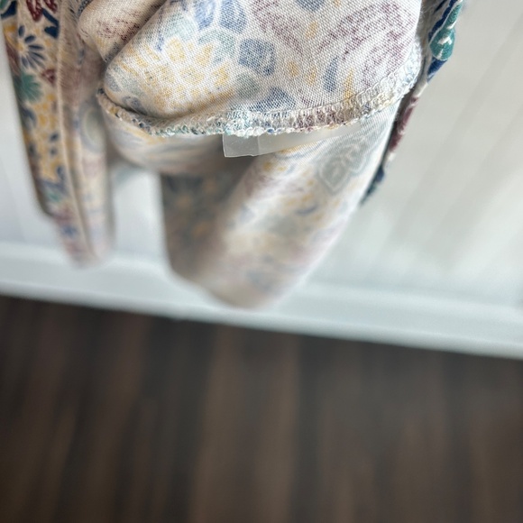 Peruvian Connection size XXL tee shirt midi dress cream blue floral house dress - Picture 12 of 12